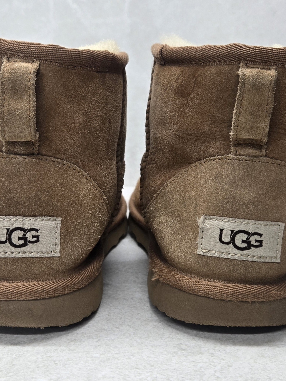 UGG Classic Mini Brown Suede Shearling Boots Size 5